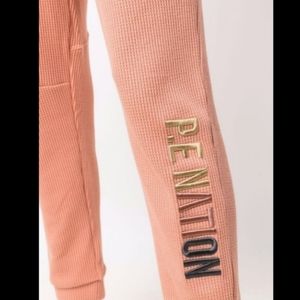 NWT $150 P.E. NATION Peach Bloom Waffle Rebound Track Pants Size  S Ombré Logo